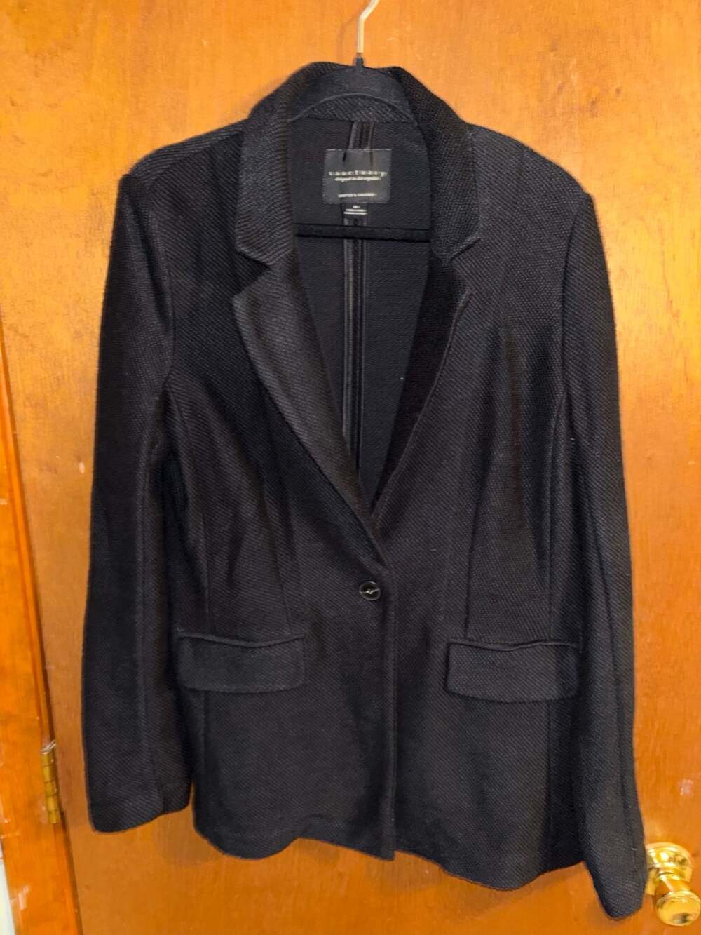 Sanctuary Crafted & Tailored Black Textured Blazer Jacket Women's Size M
